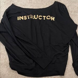 Black Long Sleeve Top with Gold Lettering